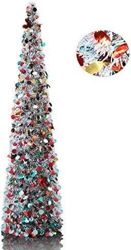 5' Ezüst Pont Pop-Up Mesterséges karácsonyfa,Összecsukható Ceruza karácsonyfák a Lakások,Kollégiumi Szoba,Kandalló, vagy Fél