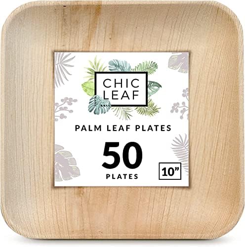 Elegáns Levél Palm Leaf Lemezek Eldobható Bambusz Tányér, Mint a 10 Colos Tér (50 Pc) - Compostable Lemezek Tökéletes Esküvő,