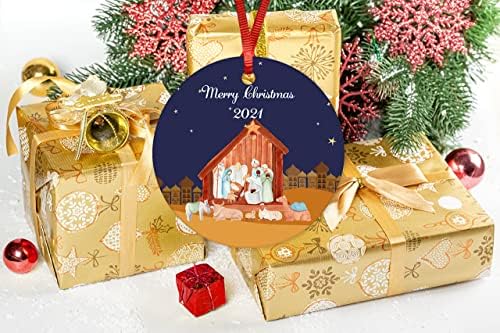 ArogGeld Betlehem Karácsonyi Dísz Boldog 2021 Kerámia Vallásos a karácsonyfa Keresztény leánybúcsú Baba, Család, Barátok, Ajándék,