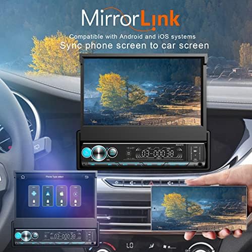 Egységes Din érintőképernyő autórádió, Bluetooth,Egységes Din autórádió, Elektromos kihajtható Kijelző,Érintőképernyő Apple Carplay