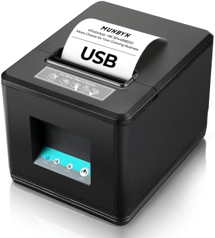 MUNBYN 80mm USB Nyugta Nyomtató, Fehér, pénztárgép, 16 Heavy Duty pénztárgép a Point of Sale (POS) Rendszer