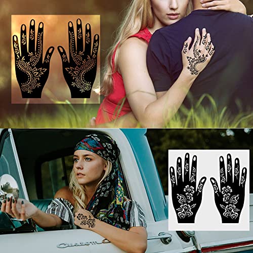 QSTOHENA 14 Lap Henna Tetoválás Stencil Készlet Kezét, Body Art, Indiai, Arab Ideiglenes Tetoválás Sablon Mehndi Stencil, Matrica
