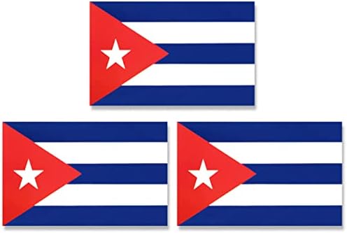 JBCD Kuba Kubai Zászló Mágnes Matrica - Autó TEREPJÁRÓ Teherautó (3 Pack, 3x5 Cm)