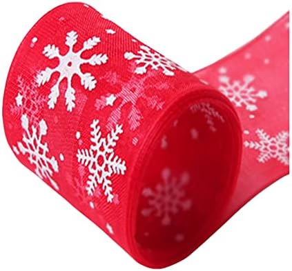 6Ge4XN Karácsonyi Hópehely Hó Géz Szalag Ünnep Csomagolás Kábel Nyakkendő Dekoráció