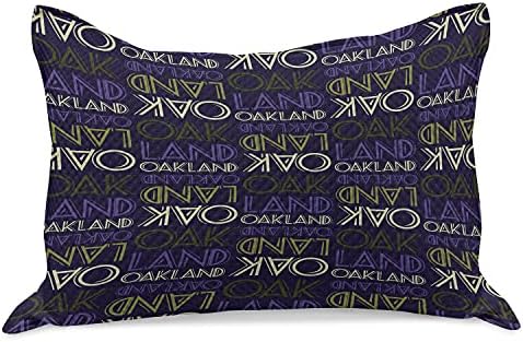 Ambesonne Oakland Kötött Paplan Pillowcover, Ismétlődő Modern, Grafikus Betűkkel Elrendezés, a Standard King Size Párna Fedezni