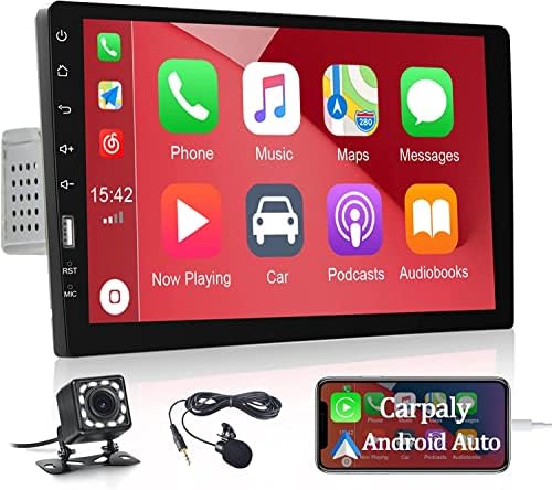 Egységes Din autórádió Apple Carplay Android Auto, 9 Hüvelykes érintőképernyő autórádió Tükör Link Univerzális Autós Multimédia Lejátszó,