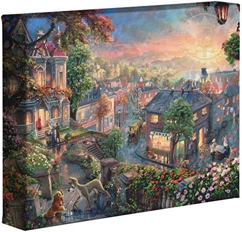 Thomas Kinkade Disney Studios Hölgy a Csavargó 8 x 10 Galéria Csomagolva, Vászon