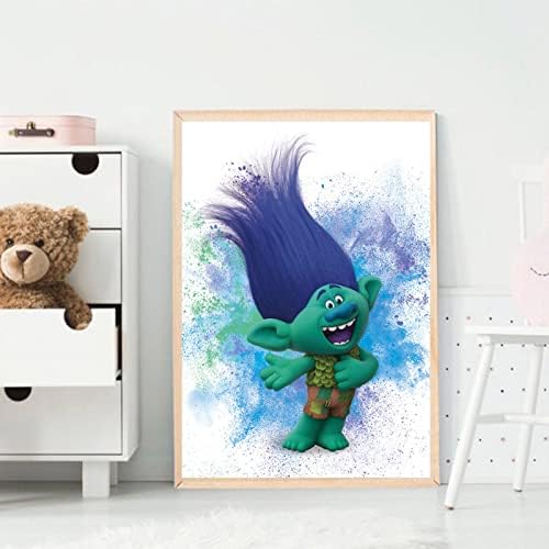Rajzfilm Akvarell Troll Művészi Nyomatok Art Festmény Készlet 6 (8X10 Vászon Kép) Gyerekek, Fiúk, Születésnapi Ajándék, Játék,
