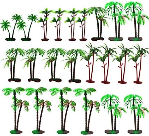 VALICLUD Növények Dekoráció 72pcs Palm Modell Fák Táj Modell Műanyag Mesterséges Esőerdő Fa Makett Modell Vonat Vasút Építészet Mini
