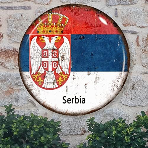 Szerbia Zászló Üdvözlő Táblát, Bejárati Ajtó Szerbia Fém Tábla Hazafias Dekoráció Ország Szuvenír Wall Art Parasztház Koszorú