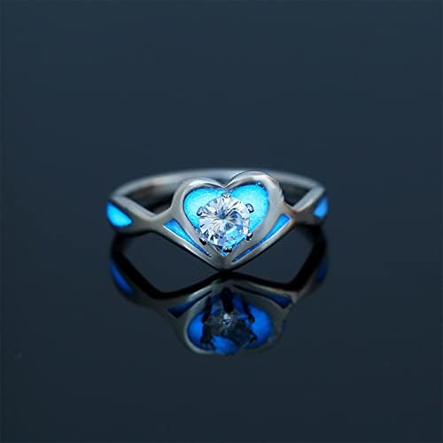 Yistu Egyedi Gyűrűk Női Divat Egyéniség, Kreativitás Cirkon Sokoldalú Rozsdamentes Acél Szerelem Pillangó Kék Fény Fadeless Gyűrű,