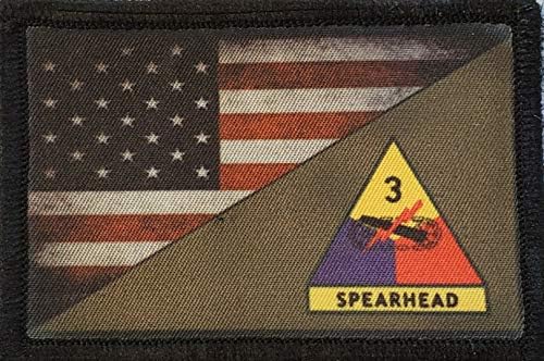 3. Páncélos Hadosztály Morál Patch. 2x3 Horog Patch. Redheadedtshirts Készült Az USA-ban
