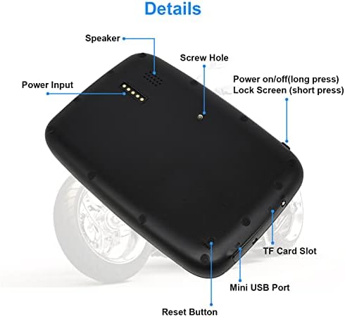 Weuaste Hordozható Apple Carplay Képernyő Motorkerékpár, Vezeték nélküli Apple Autó, Play & Android Automatikus GPS-t Motorkerékpár, 5