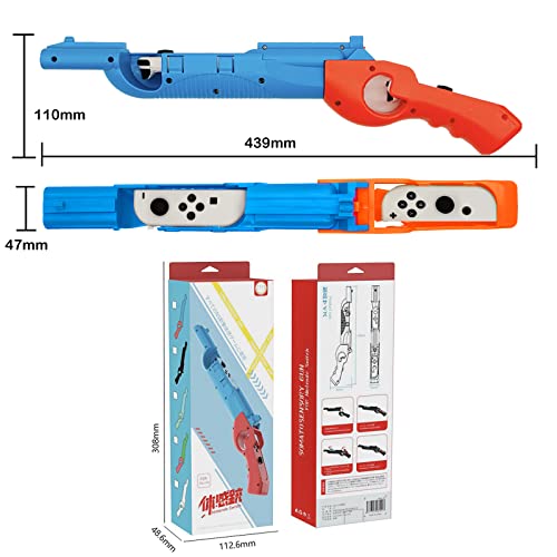 CHIKIXSON Játék Pisztoly Kompatibilis Kapcsolót/OLED, Csere Fegyvert Vezérlő Játék Kiegészítő N-Kapcsoló Lövöldözős Játékok (Piros+Kék)