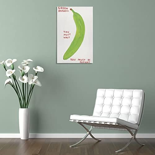 Gyümölcs Művészet Plakát David Shrigley Zöld Banán Falon Képek Wall Art Festmények Vászon Fali Dekoráció lakberendezés Nappali Dekor