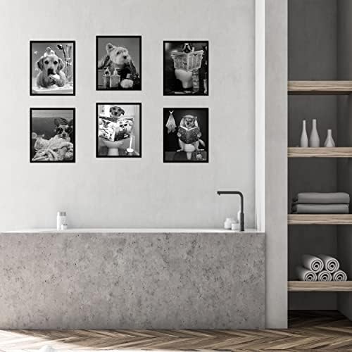 YAODAYAO Fürdőszoba Fal Művészi Nyomatok Készlet 6 Glam Csillogó Szövet Fürdőszoba Mű Falon Fekete-Fehér Vászon Poszter Modern Szórakoztató