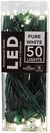 Kurt S. Adler Kurt Adler UL 50 Tiszta Fehér LED Zöld Drót Beállított Lámpák