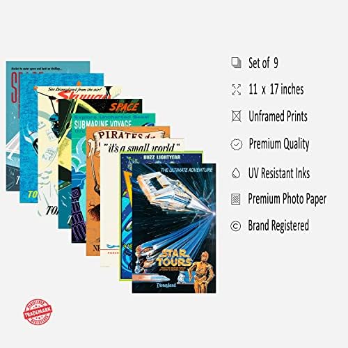 Klasszikus Disney Plakátok, a Space Mountain, a Karib-tenger kalózai, A Kicsi a Világ, Csillag Kirándulások, Astro Robbantó, Disney utazás