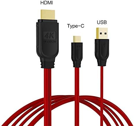 Kkf USB Típus C-4K-HDMI Kábel Adapter 6FT | High Speed HDMI Kábel, 4K @ 30Hz, Ultra HD, Mobil Telefon, TV Tükör Kábel | Laptop, Monitor, Tűz,