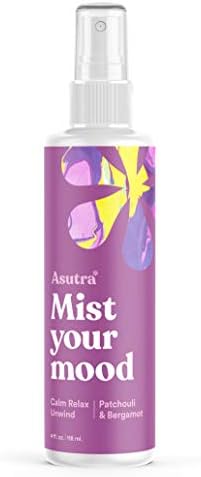 ASUTRA Pacsuli & Bergamott illóolaj Keverék, többfunkciós Aromaterápiás Spray, 4 fl oz | Arc, Test, Szobák, & Ágynemű | Autó