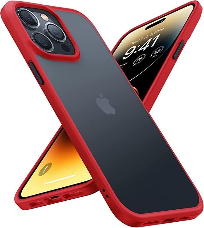 TORRAS Ütésálló Tervezett iPhone 14 Pro Max Telefon Esetben Katonai szintű Védelem Csepp Ütésálló Védő Fekete Kemény Vissza