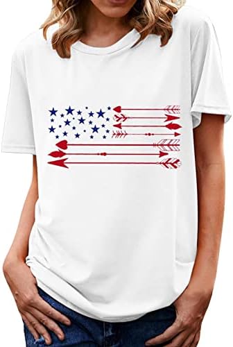 lcepcy Női Amerikai Zászlós Póló-Kerek Nyakú, Rövid Ujjú Blúz, július 4-én Hazafias Ing