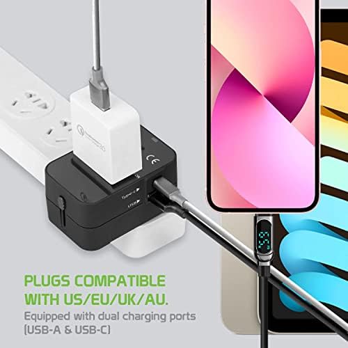 Utazási USB Plus Nemzetközi Adapter Kompatibilis a Samsung Felszerelés Fit2 a Világszerte Teljesítmény, 3 USB-Eszközök c típus, USB-A Közötti