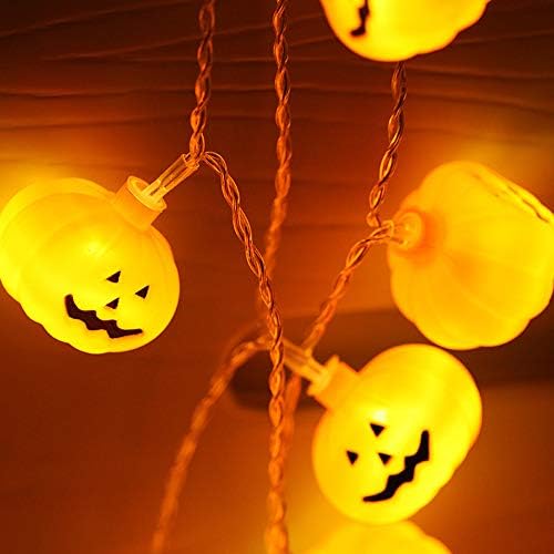 discoGoods Tök String Fények, 20 LED-es Lámpák 2,5 M elemes Halloween Tök Lámpák Lámpák Lámpák Beltéri Kültéri Dekoráció Meleg