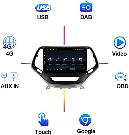 Cesuny 10 Android 10.0 Autó Sztereó Rádió Carplay DSP 8 Mag a Jeep Cherokee 2013-2018 Bluetooth fejegység, GPS, Navigáció WiFi DAB Kamera