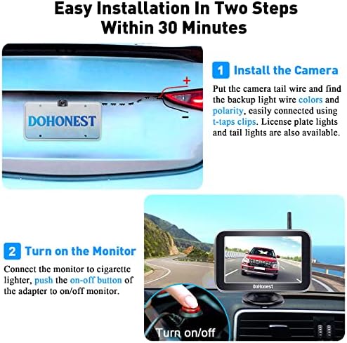 DoHonest Vezeték nélküli Biztonsági Kamera HD 1080P 5 Osztott Képernyős Monitor Rendszer, Teherautó, Autó, Lakókocsi Kis RV Bluetooth-Hátsó