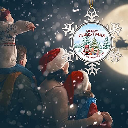 Karácsonyi Fa Ajándék, Hó Világ karácsonyfa Díszek Gnome Hópehely Fém karácsonyfa Emlék Boldog Karácsonyt kíván A Gnome, hogy a Tiéd karácsonyfa