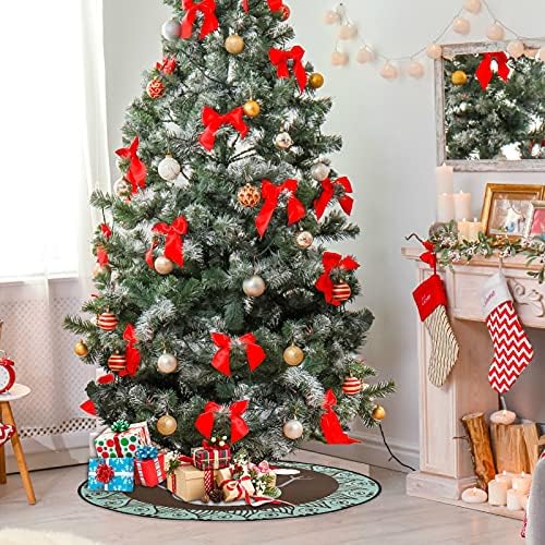 visesunny Karácsonyi Hóember, karácsonyfa Alátét Fa áll Szőnyeg Padló Protector Nedvszívó Fa Állvány Tálca Szőnyeg Padló