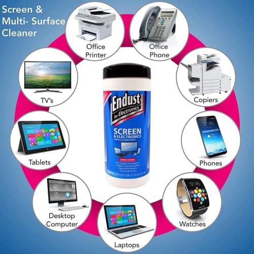 Endust Az Elektronika Képernyő Tisztító Kendők, 70 Szám, 6 Pack & Mikroszálas Törölköző 2-Pack (END11421)