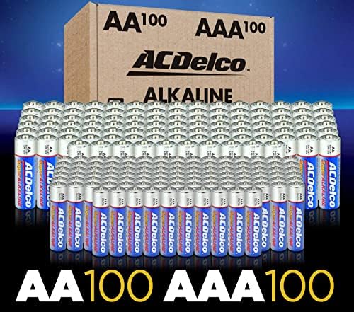 ACDelco AAA Elem, Maximális Teljesítmény Super Alkáli Elem, 10 Év élettartam, Recloseable Csomagolás, 200 Gróf & A, AAA 200-Gróf