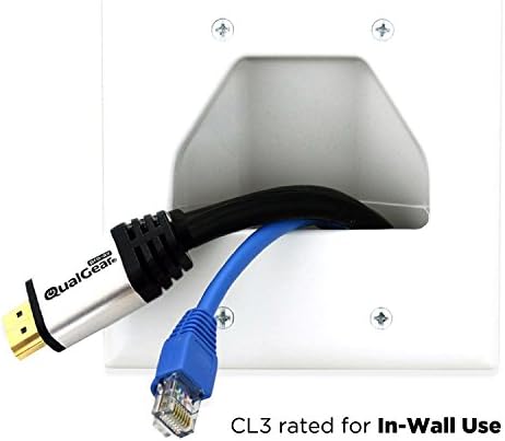 QualGear nagysebességű Hosszú HDMI 2.0 Kábel Ethernet (25 Láb) - OFC Réz, 26 Awg, 24K Aranyozott Érintkezők, CL3 Névleges, Háromszorosan