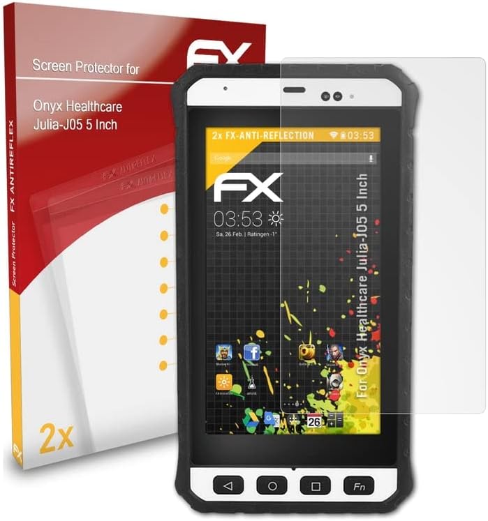 atFoliX képernyővédő fólia Kompatibilis Onyx Egészségügyi Julia-J05 5 Hüvelykes Képernyő Védelem Film, Anti-Reflective, valamint Sokk-Elnyelő
