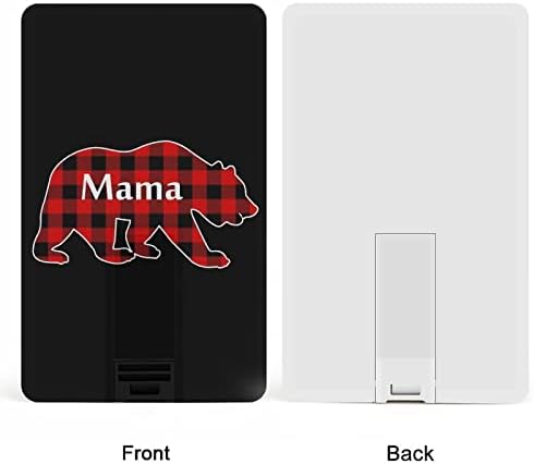 Kockás Mama Medve USB Flash Meghajtó Személyre szabott Hitel-Kártya Meghajtó Memory Stick USB Kulcs Ajándékok