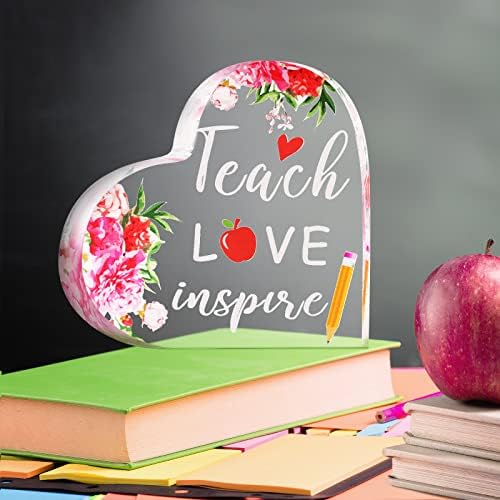 A tanárok Ajándékok Tanítani a Szerelem Inspirálja Papírnehezék Akril Szív Emlék Hálaadás Érettségi Ajándékot Nyugdíjas Szülinapi