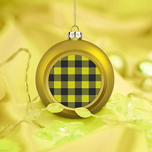 A sárga, majd a Fekete Ellenőrizte Karácsony Labdát Lógó Díszek Xams Fa Dekoráció karácsonyi Parti