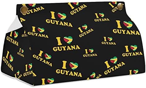 Imádom Guyana Szív Zászló Szövet Doboz tartó Fedelét Szervező Papír Adagoló Táska Szalvéta Arc Papír Asztal Fürdőszoba, Konyha,