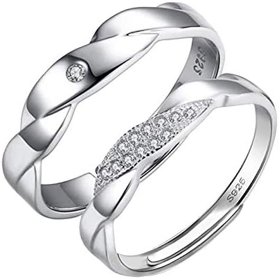 2, Eljegyzési Gyűrűk, Női Gyűrű Pár Gyűrűk Király Réz Gyűrűvel Állítható Csomót Nyitó Réz Gyűrű
