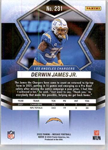 2022 Panini Mozaik 231 Derwin James Jr., Los Angeles Chargers NFL Labdarúgó-Trading Card
