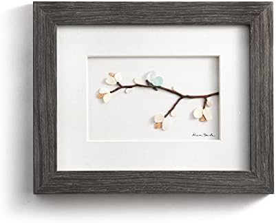 DEMDACO Virágokat, Pillangó Greywash 10 x 8 Fa -, Üveg-Wall Art Jel