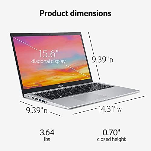 Acer Új Aspire 5 Slim Alapvető Laptop, 15.6 FHD IPS Kijelző, 20 GB RAM, 512 gb-os SSD, Intel Dual-Core Processzor, WiFi 6, USB-A&C,