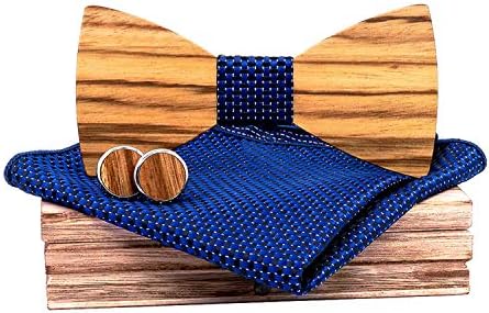 Andongnywell Klasszikus, Kézzel készített Mens Fa csokornyakkendő Kézműves Fából készült Állítható Bowties Nyakkendő Party