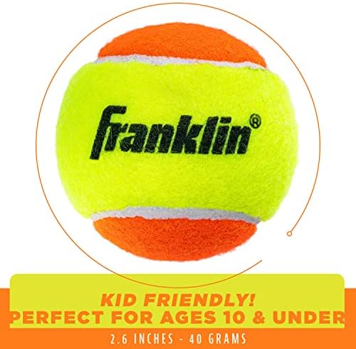Franklin Sport Kezdő Tenisz Labdák - Kezdő Tenisz Labdák - Pressureless Tenisz Labdák - Nagy Képzés + Gyakorlat - 3 Pack