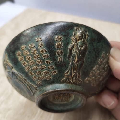 XIALON 10.8 cm Antik Régi Bronz Gyűjtemény Négy Szépség Minta Tál, Otthon Dekoráció