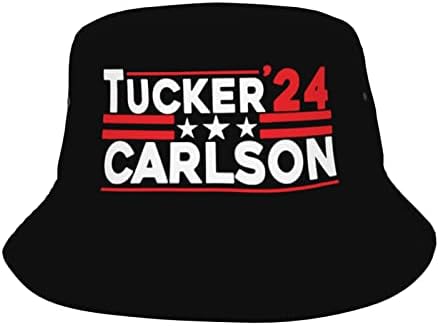 Tucker Carlson 2024 Vödör Kalapok, Nyári Kalap Utazási Szabadtéri Sapka Unisex Halászati Sapka Fekete