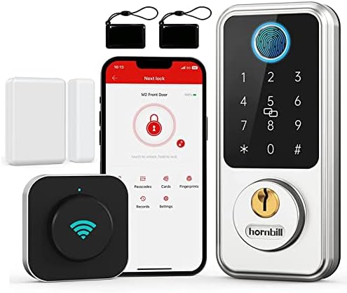 Hornbill a Wi-Fi Smart Lakat, Ajtó Érzékelő Ujjlenyomat,Intelligens Zár Billentyűzet,Kulcsnélküli Bejegyzés Intelligens Zár a Bejárati Ajtót,