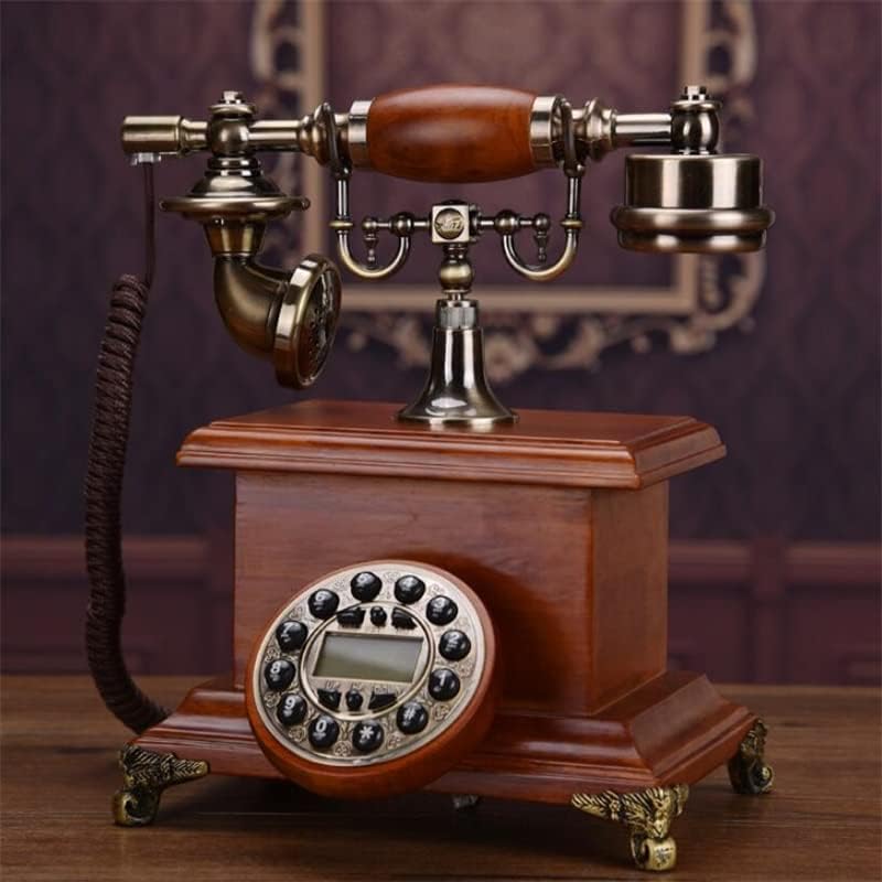 GaYouny Európai Retro Vezetékes Telefon a Hívás Óra Csengőhang Időzítés Funkció Vezetékes Telefon, Otthoni Iroda Hotle (Szín : Piros)